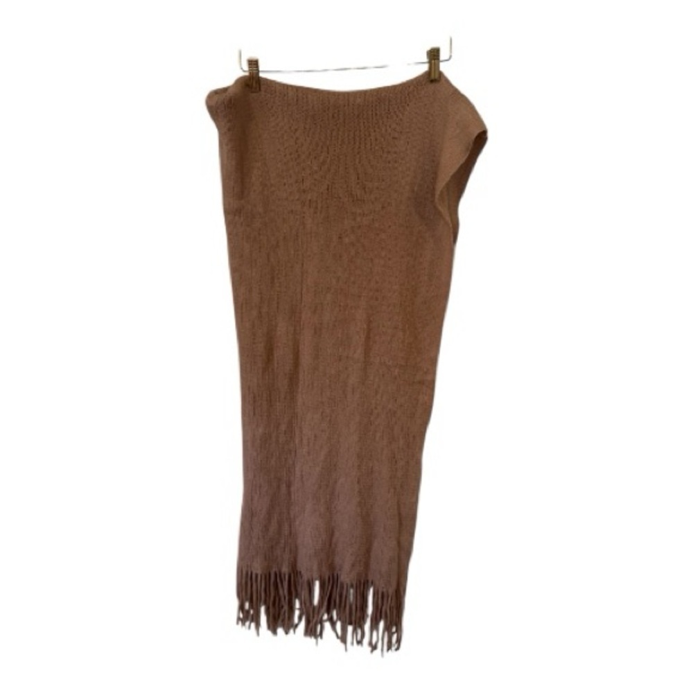 Steve Madden Mauve Knit Fringe Scarf - Picture 2 of 4